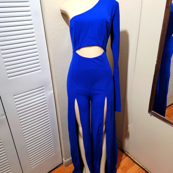 Blue onesleeve Jumpsuit - Picture 1 of 10